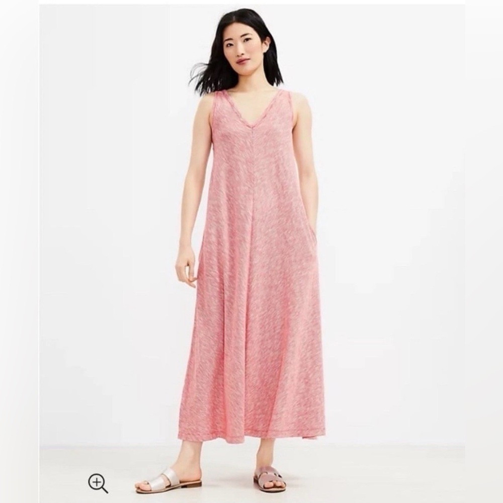 Red and White Stripe Maxi Dress With Pockets
